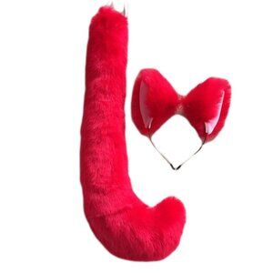 5298 Party Cosplay Costume Cat Fox Ears Faux Fur Hair Hoop